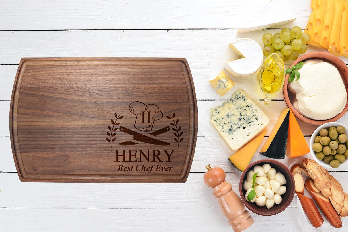 Barika Custom Engraved Wood Cutting Board for Men - Unique Gift Idea for Dad, Grandpa, Husband, Son, Him - Best Customized Fathers Day, Bbq, Grilling Barika