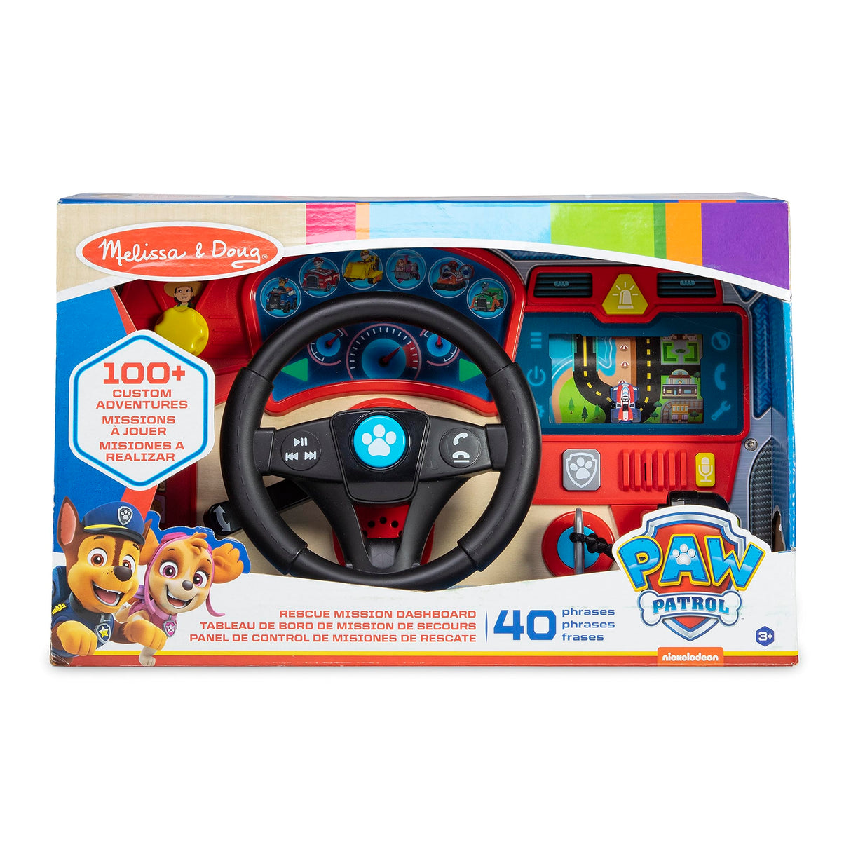 Melissa & Doug PAW Patrol Rescue Mission Wooden Dashboard - Activity Board, Toddler Sensory Toys, Pretend Play Driving Toy For Kids Ages 3+ Melissa & Doug