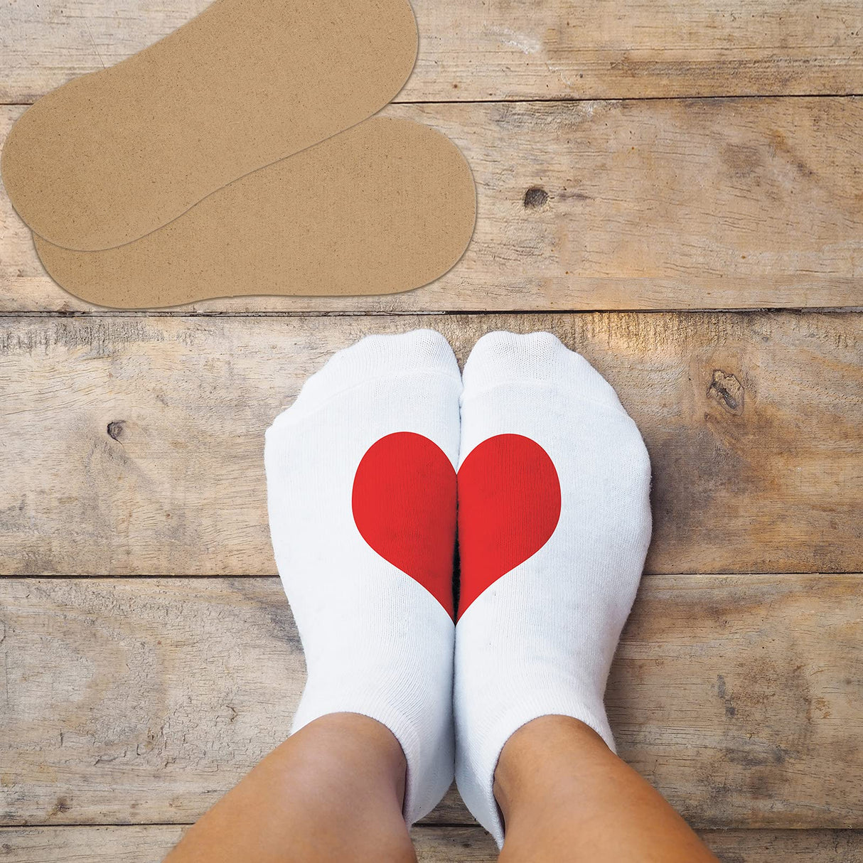 2 Pieces Short Sock Jigs MDF Sublimation Printing Sock Jig Heat Press Dye Wood Sock Jigs for Printing DIY Pattern Blank Socks Sublimation Jetec