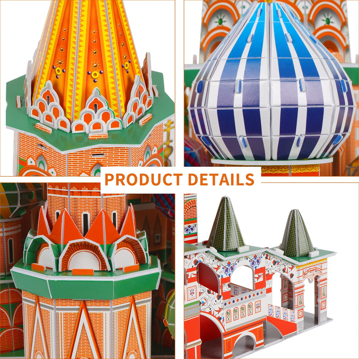 3D Puzzles for Adults & Kids St. Basil's Cathedral Building Set, Russia Cathedral Architecture Craft Model Kits, Educational 3D Jigsaw Puzzle Toy Hallisun
