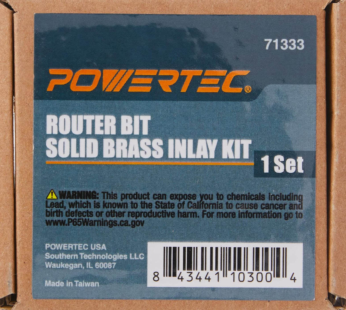 POWERTEC 71333 Router Bits Solid Brass Inlay Kit | for 1/4 Templates for High RPM Routing | Includes 1/8 Carbide Router Bit/Cutter + 1/4 Shank, POWERTEC