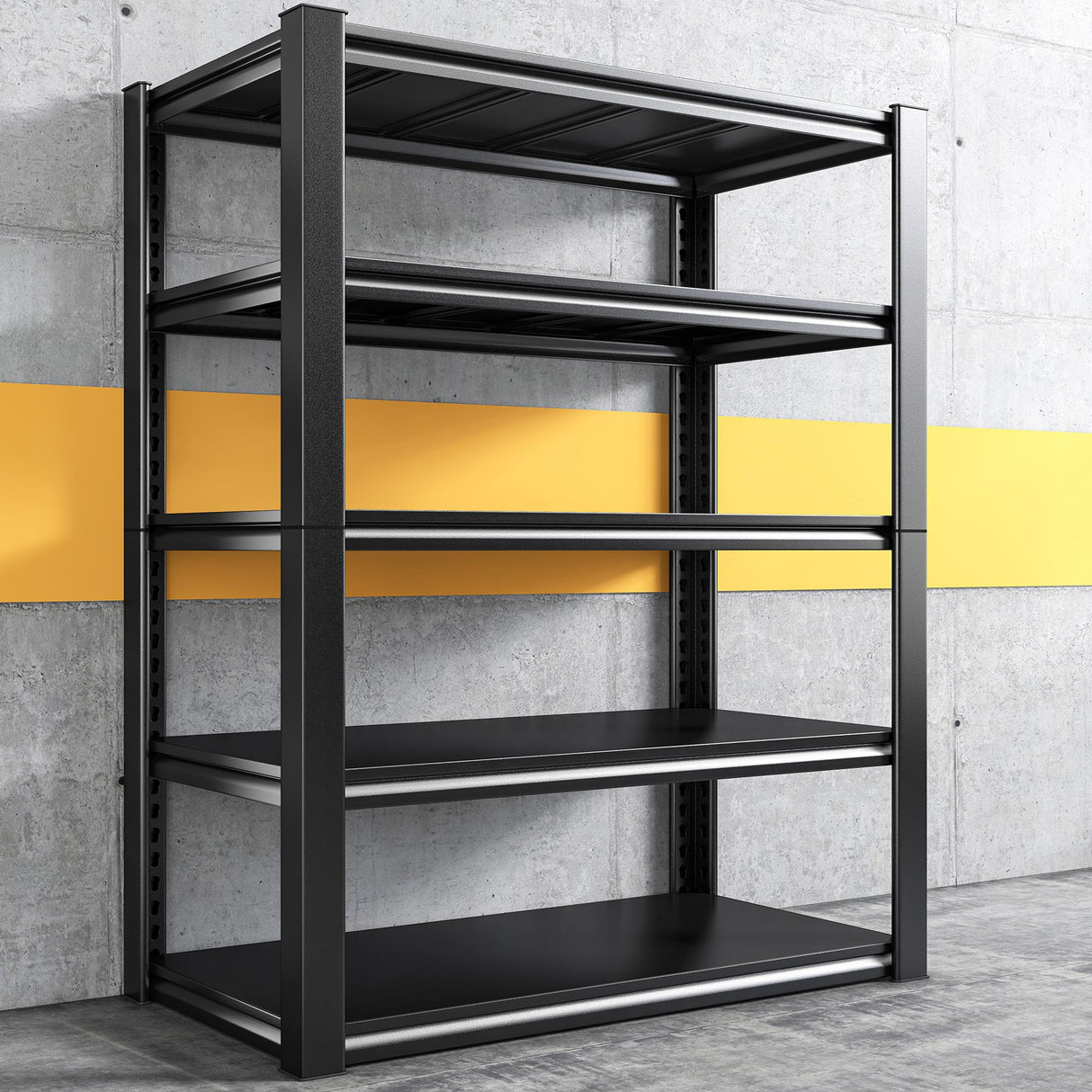 REIBII 72" H Garage Shelving Heavy Duty Garage Storage Shelves 2050LBS Wide Metal Shelving Unit Adjustable 5 Tier Heavy Duty Shelving for Garage REIBII
