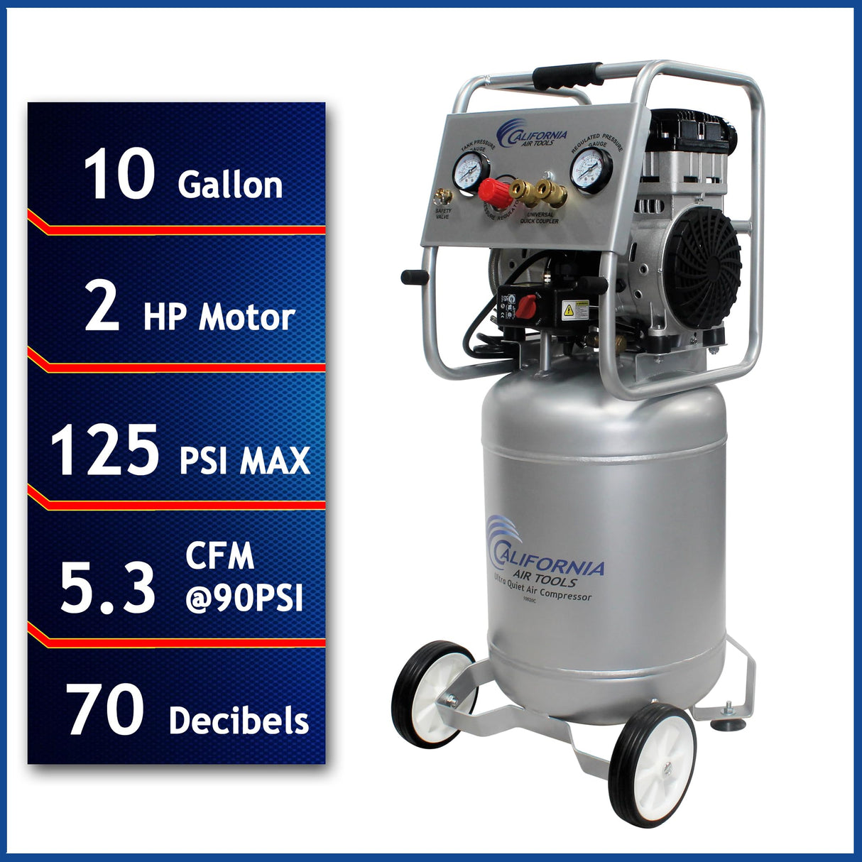 California Air Tools 10020C Ultra Quiet Oil-Free and Powerful Air Compressor, 2 HP California Air Tools