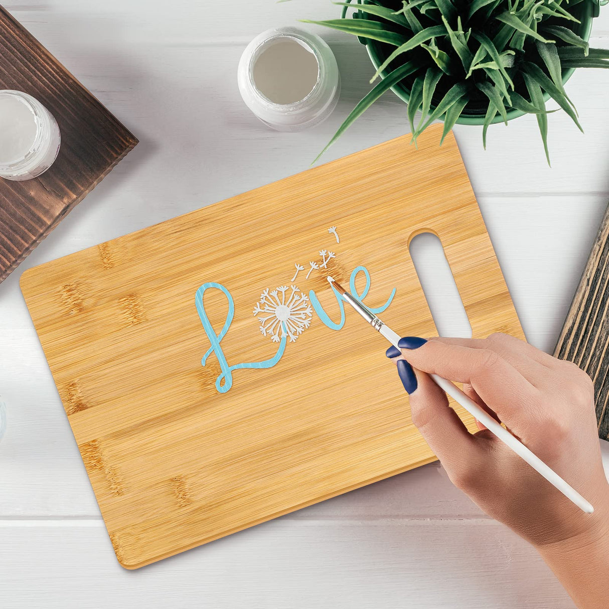 18 Pack Bulk Cutting Board Plain Large Bamboo Cutting Board Set Chopping Board with Handles Blanks Laser Engraving Cutting Board for Customized, Vesici