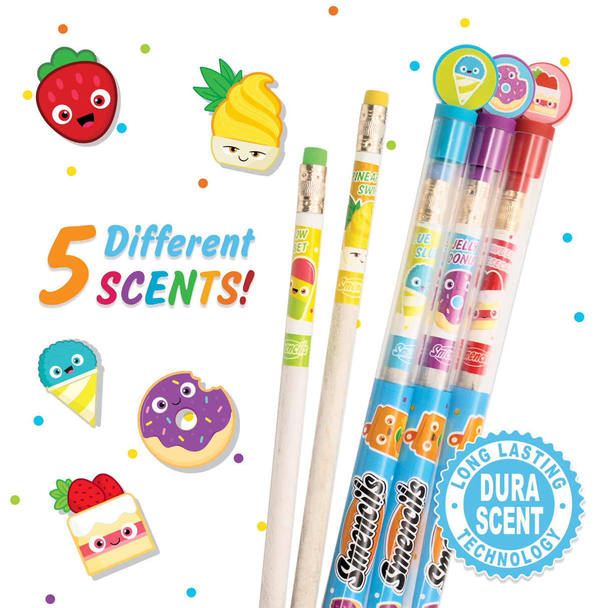 Scentco Graphite Smencils 5-Pack of HB #2 Scented Pencils - WoodArtSupply