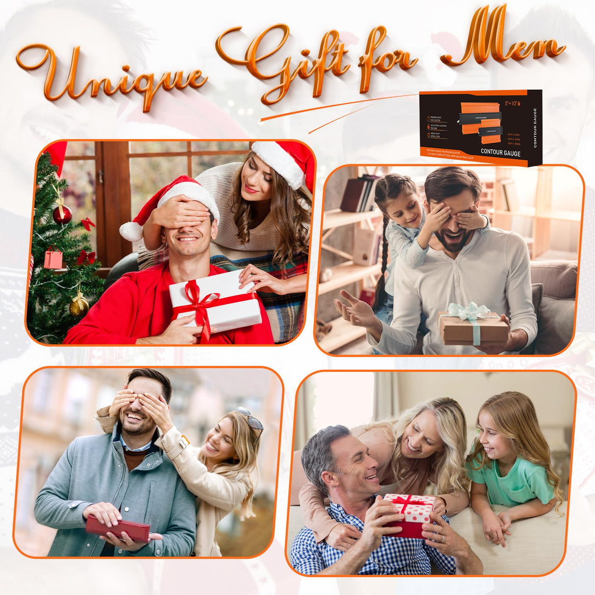 Christmas Stocking Stuffers for Adults Him Men, Contour Gauge Tool Unique Gifts for Men Dad Husband, Super Gauge Shape and Outline Tool Men's Gifts LETSWOOD