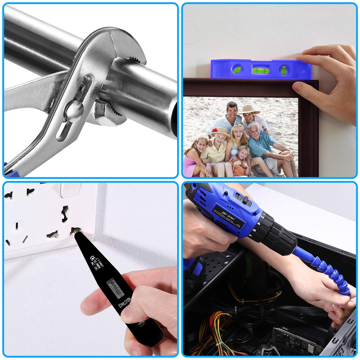 112 Piece Power Tool Combo Kits with 21V Cordless Drill, Professional Household Home Tool Kit Set with DIY Hand Tool Kits for Garden Office House jar-owl