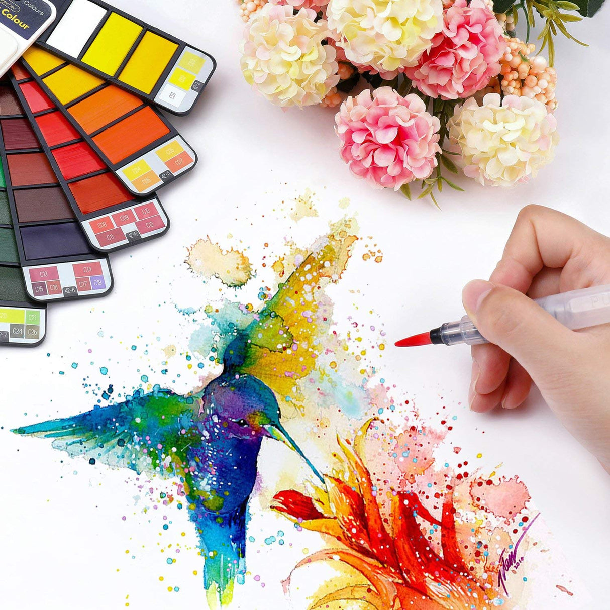 Dyvicl Watercolors 42 Colors and Watercolor Paper Pad Dyvicl