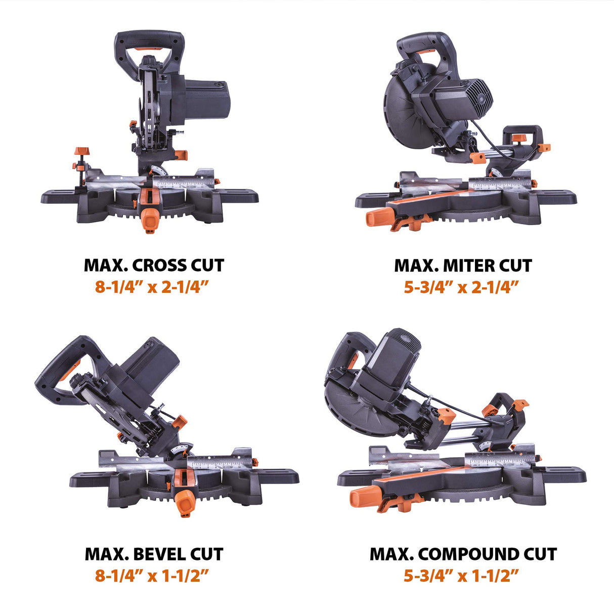 Evolution Power Tools R185SMS+ 7-1/4" Multi-Material Compound Sliding Miter Saw Plus Evolution