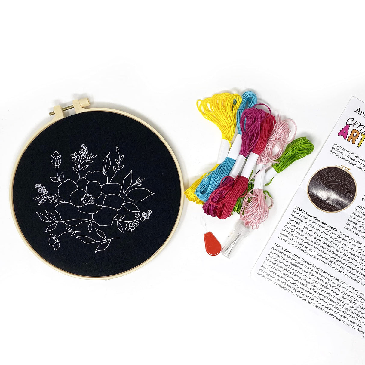 Art 101 Crafts Embroidery Art Kit, Multicolor, 6/Carton (40066) Art 101 USA