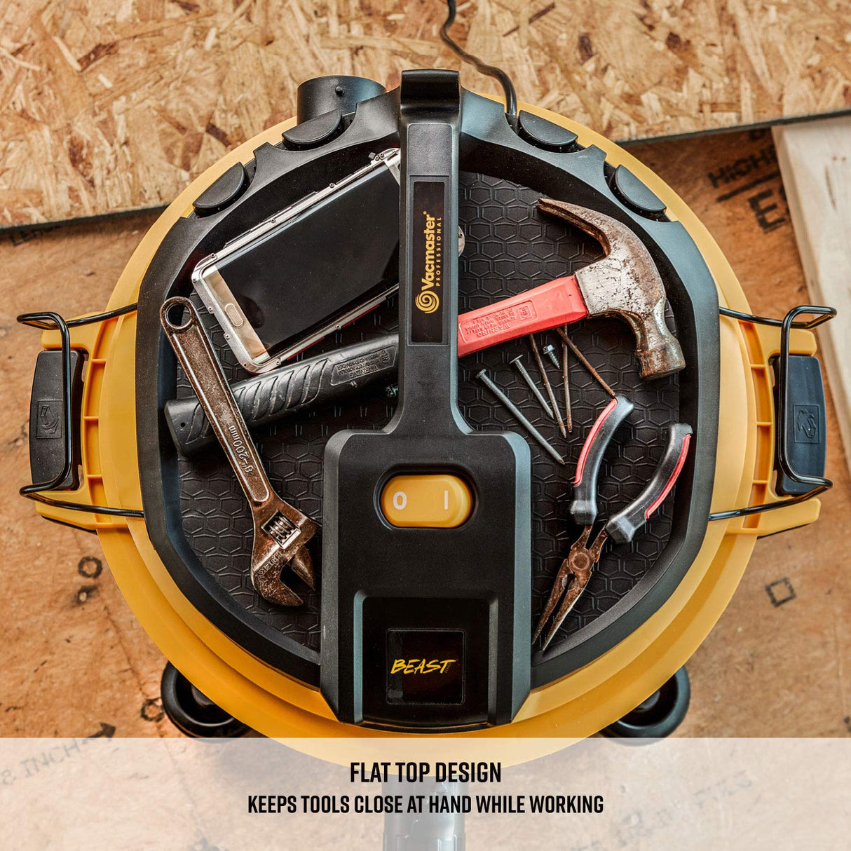 Vacmaster Professional - Professional Wet/Dry Vac, 12 Gallon, Beast Series, 5.5 HP 2-1/2" Hose (VJH1211PF0201) , Black Vacmaster