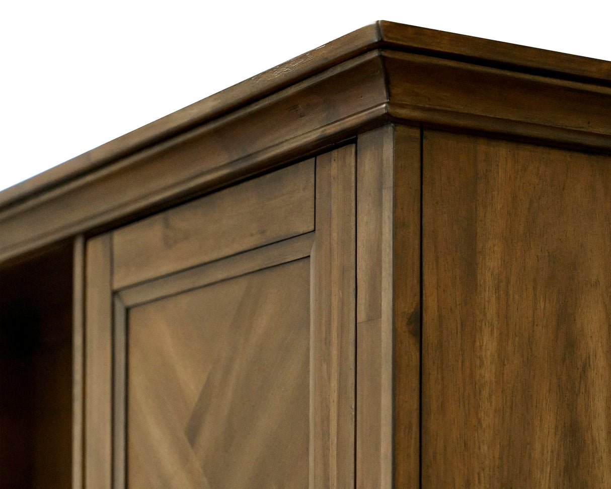 Martin Furniture Traditional Wood Doors, Office Storage, Fully Assembled, Brown Hutch Martin Furniture