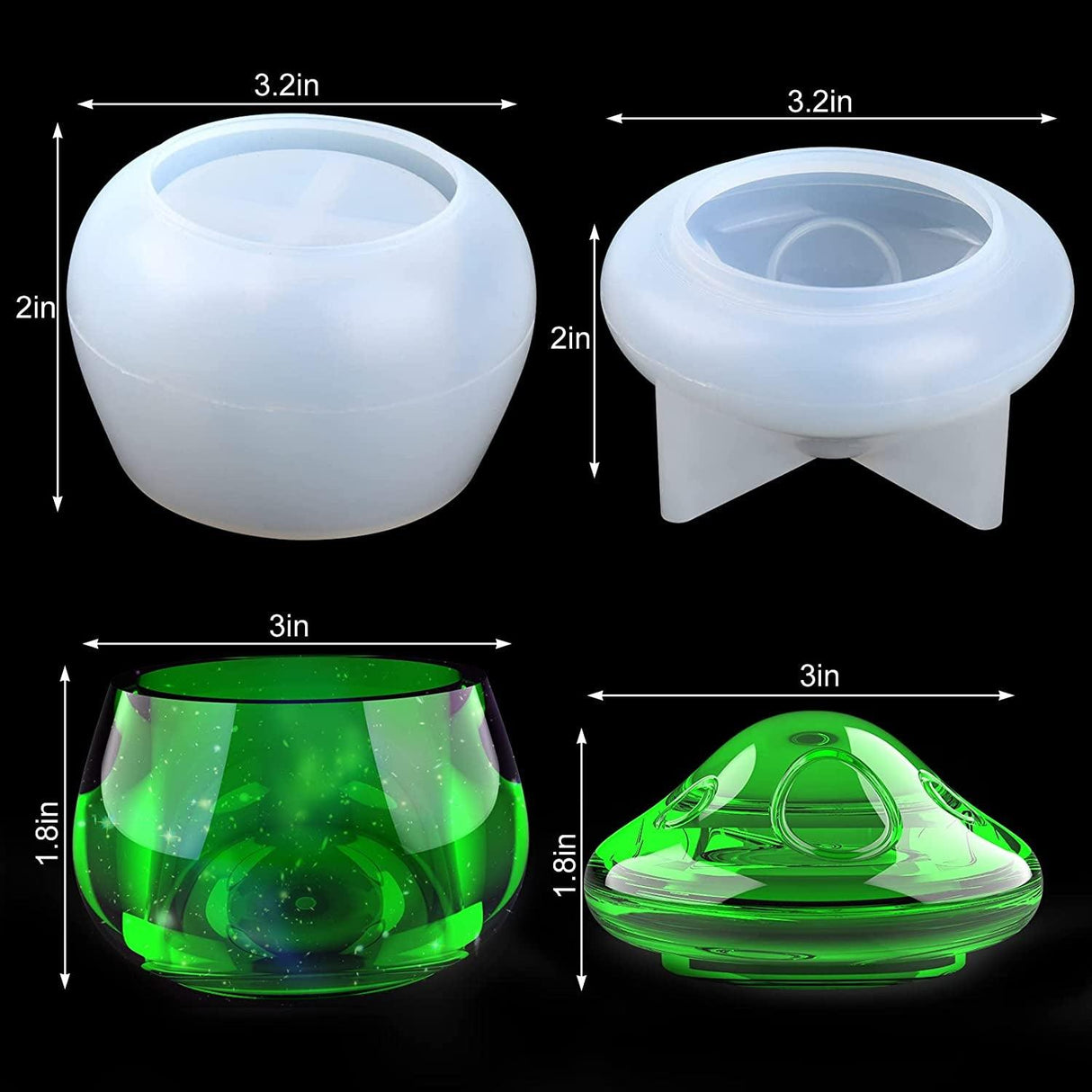 Jar Resin Molds Silicone, Mushroom Jars Silicone Molds with Lid for Epoxy Resin Casting for DIY Jewelry Storage Box, Candy Container, Home Decoration WoodArtSupply