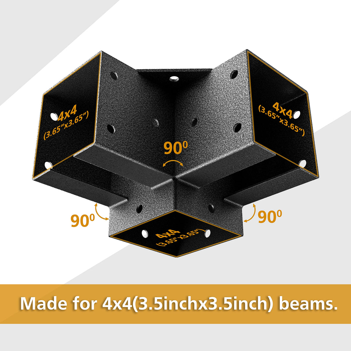 Eapele Pergola Kit Corner Brackets for 4x4(3.5inchx3.5inch) Wood Posts, Powder Coated Steel Made, 3-Way 90°Angle for Hunting Blind, Deer Stand Eapele