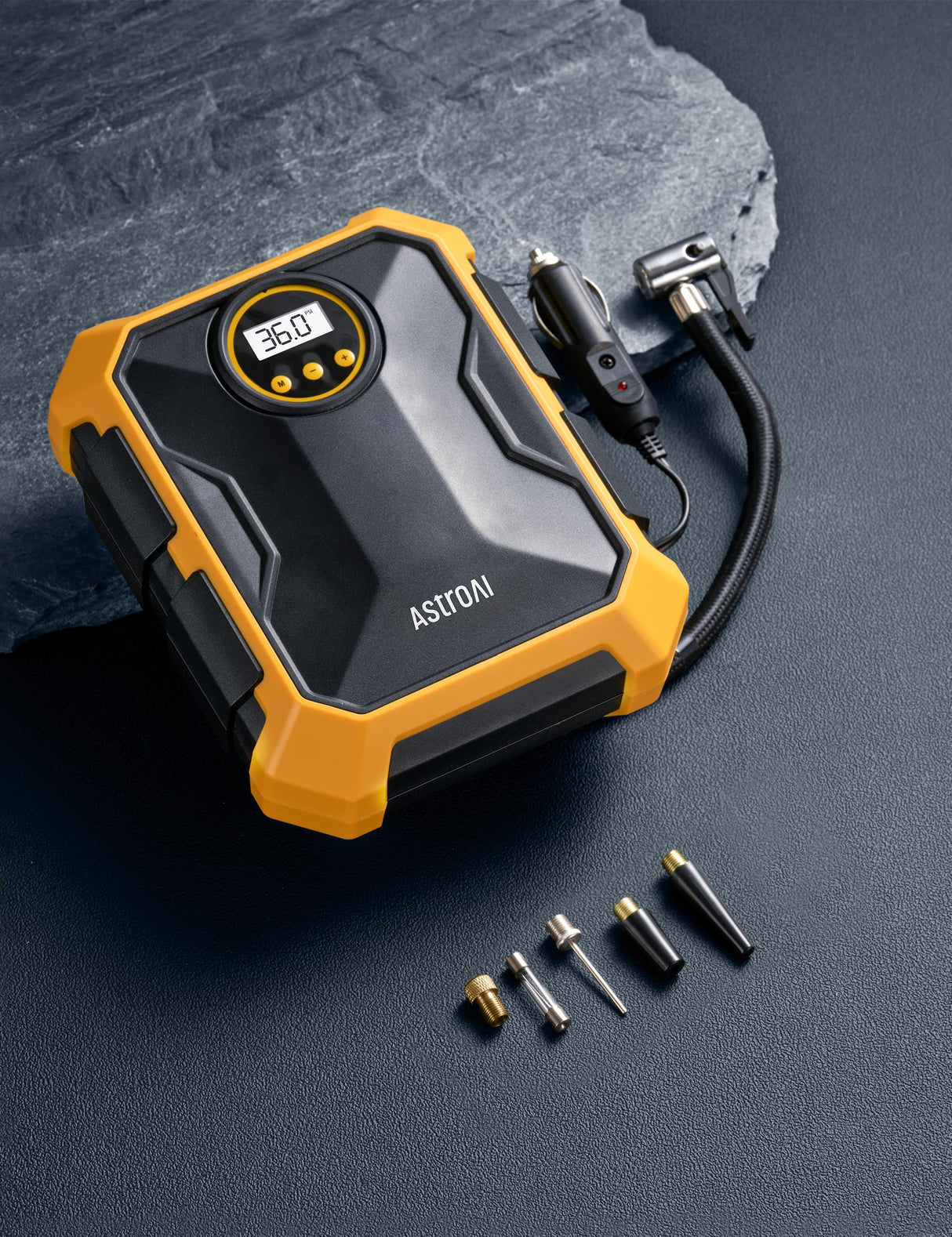 AstroAI Tire Inflator Air Compressor 12V DC Portable Air Compressor Car Accessories Auto Tire Pump 100PSI with LED Light Digital Air Pump for Car AstroAI