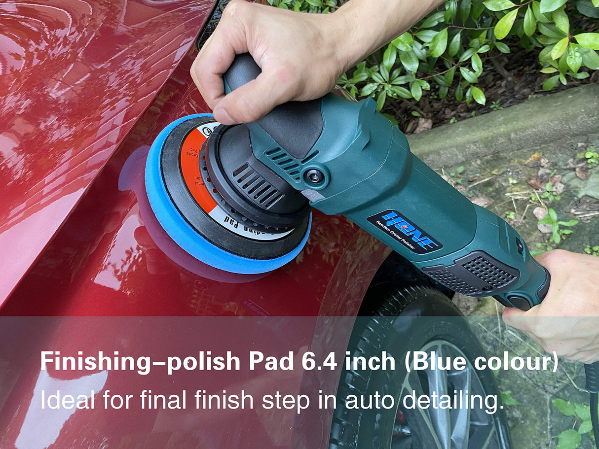 HONE Car Polisher, 15mm Long-Throw Random Orbital Polisher, Buffer for Car Detailing,6"/5"/850W Dual Action Polisher with Variable Speed-HNPR615B HONE