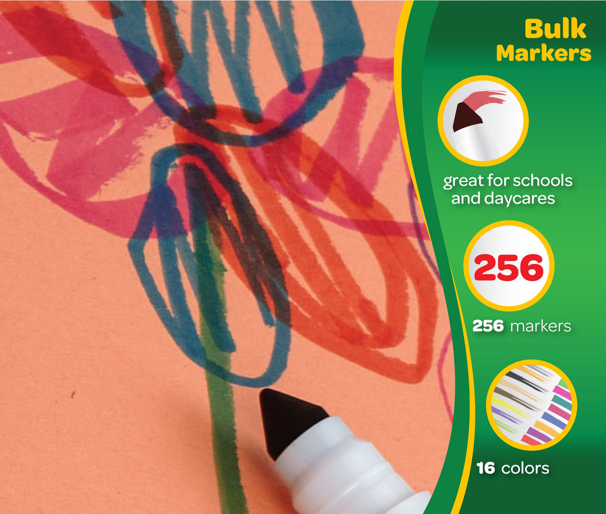 Crayola Broad Line Markers Classpack (256 Ct), Bulk School Supplies For Teachers, Kids Markers For School, Classroom Supplies Crayola