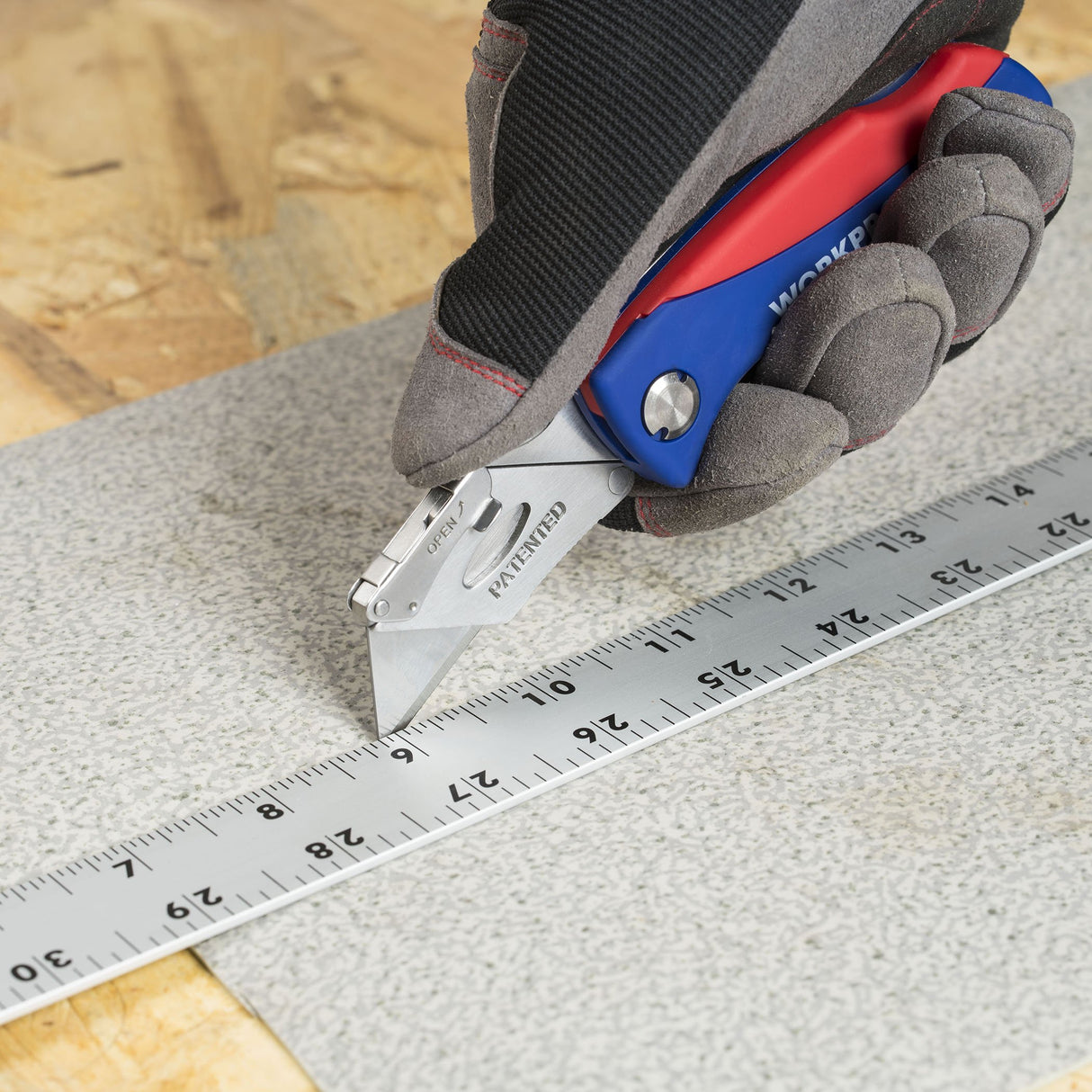 WORKPRO Folding Utility Knife, Quick-Change Box Cutter, Blade Storage in Handle with 5 Extra Blades Included WORKPRO