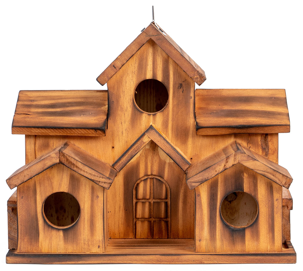 COLEBA Bird Houses for Outside,Outdoor 5 Hole Bird House Room for 5 Bird Families Bluebird Finch Cardinals Hanging Birdhouse for Garden (Brown - Set COLEBA
