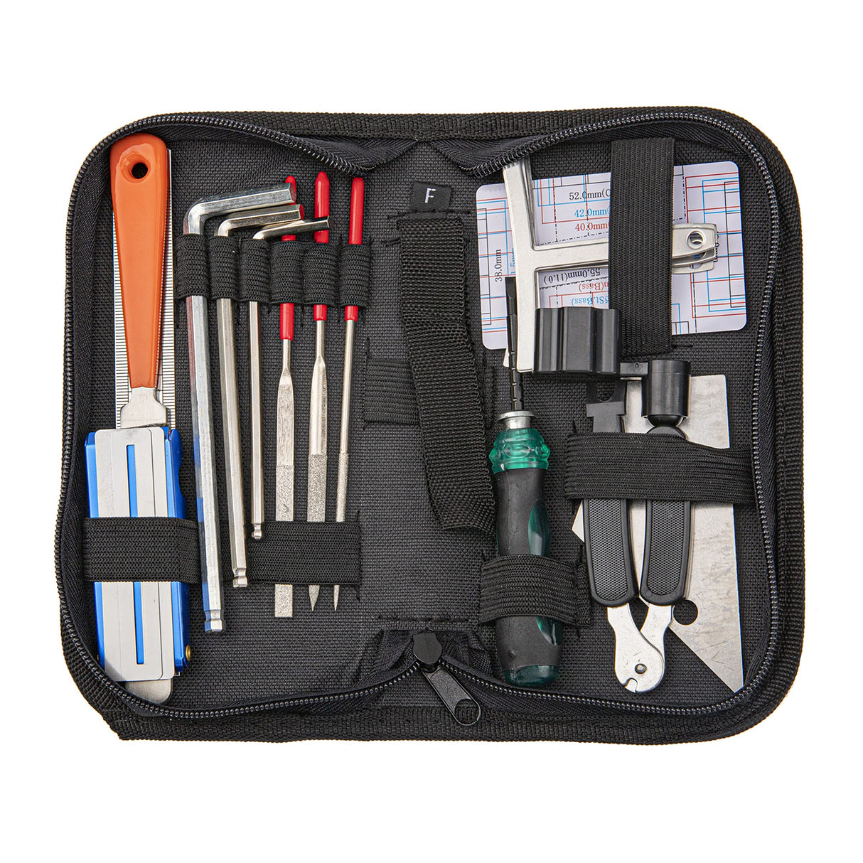 25Pcs Yootones Guitar Repairing Maintenance Tool with Kit String Action Ruler Gauge Measuring Tool Hex Wrench Set Files Fingerboard Guard Understring Yootones