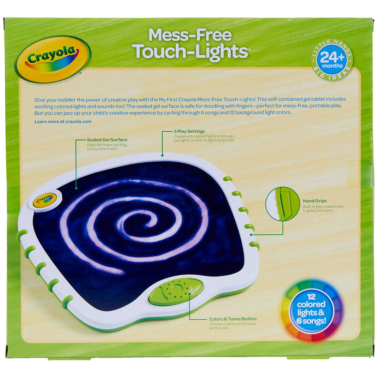 Crayola Toddler Touch Lights, Musical Doodle & Sensory Board, Sensory Toys for Toddlers, Mess Free Finger Painting, Ages 2+ Crayola
