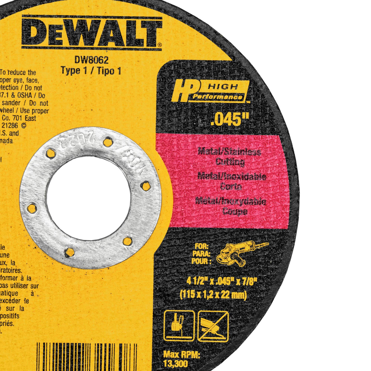 DEWALT Metal Shear/Cutter Drill Attachment (DWASHRIR) and DEWALT Cutting Wheel, General Purpose Metal Cutting, 4-1/2-Inch, 5-Pack (DW8062B5), Multi DEWALT