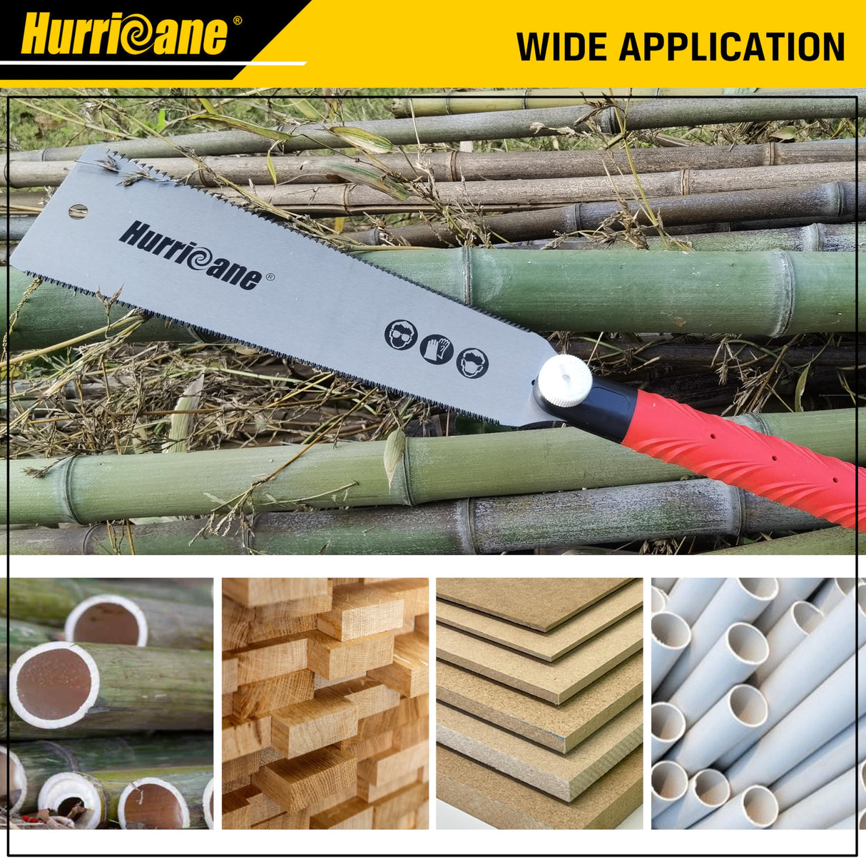 HURRICANE Japanese Pull Saw Hand Saw, 10 Inch (250mm) Flush Cut Saw Woodworking Tools, Double Edge Sided, SK 5 Flexible Blade, 6-10/18 TPI, Non-slip HURRICANE