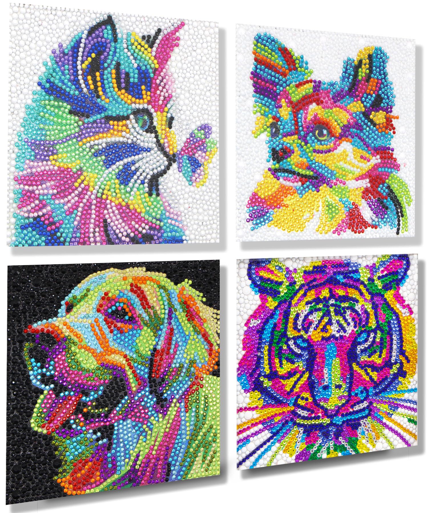 AyuqEjus Diamond Painting Kits for Kids,4 Pack Diamond Art for Kids, Arts & Crafts  for Kids Ages 8-12,Gem Art 5.9 X 5.9 (Cat Tiger Dog) – WoodArtSupply