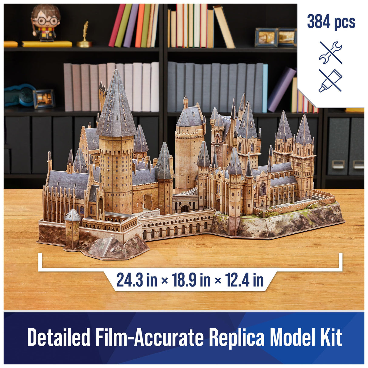 4D Build, Harry Potter Deluxe Hogwarts Castle with Astronomy Tower & Great Hall Over 2ft. Wide Model Kit 384 Pcs, 3D Puzzles for Adults & Teens 12+ 4D Build