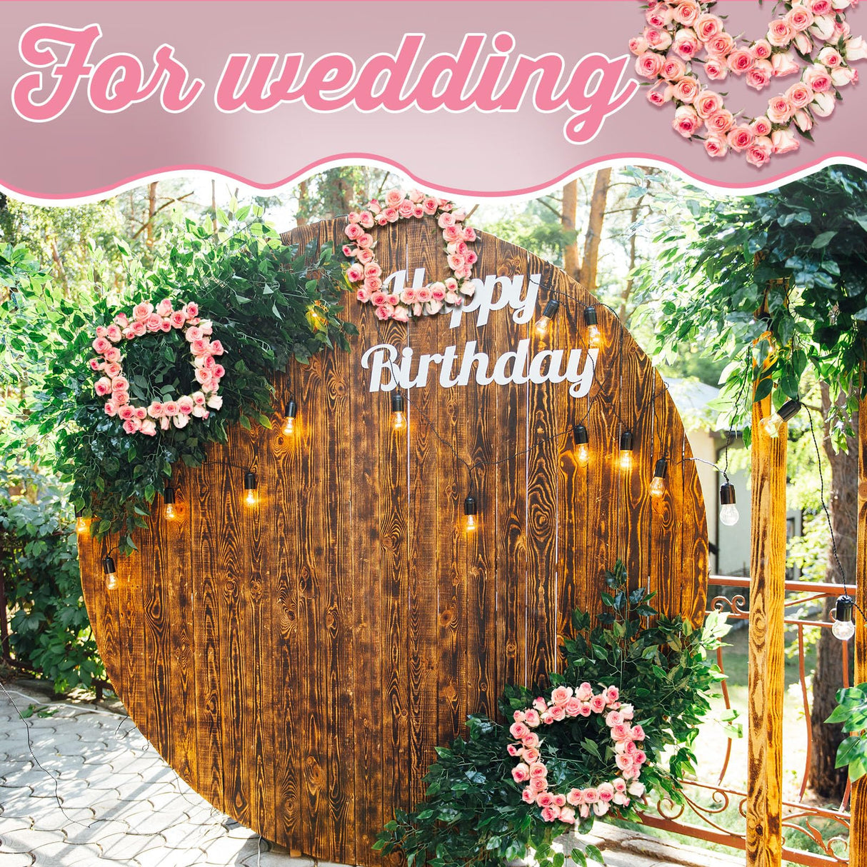 Thyle 6 Pcs Round Wreath Boards with Holes Wooden Summer Wreath Flower Boards Wood Ring Wreath Frame Supplies with 100 Nylon Cable Ties for DIY Thyle