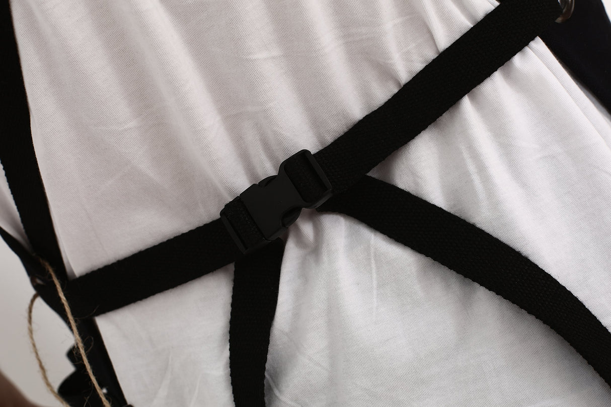 Life Flavor Heavy Duty Canvas Work Apron,Tool Pockets, Back Straps Adjustable(black) Life Flavor