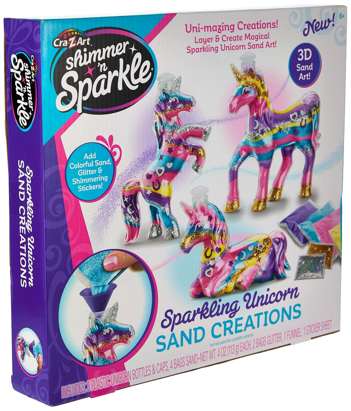 Shimmer ’n Sparkle Sparkling Unicorn Sand Art Kit for Kids for Ages 6 and Up Cra-Z-Art