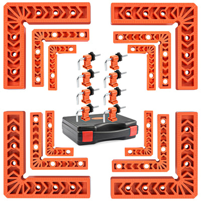 90 Degree Clamp, Positioning Squares Set of 12(3" 4" 6") Right Angle Clamp, Corner clamps, Woodworking Tool for Pictures Frames, Cabinets, Boxes