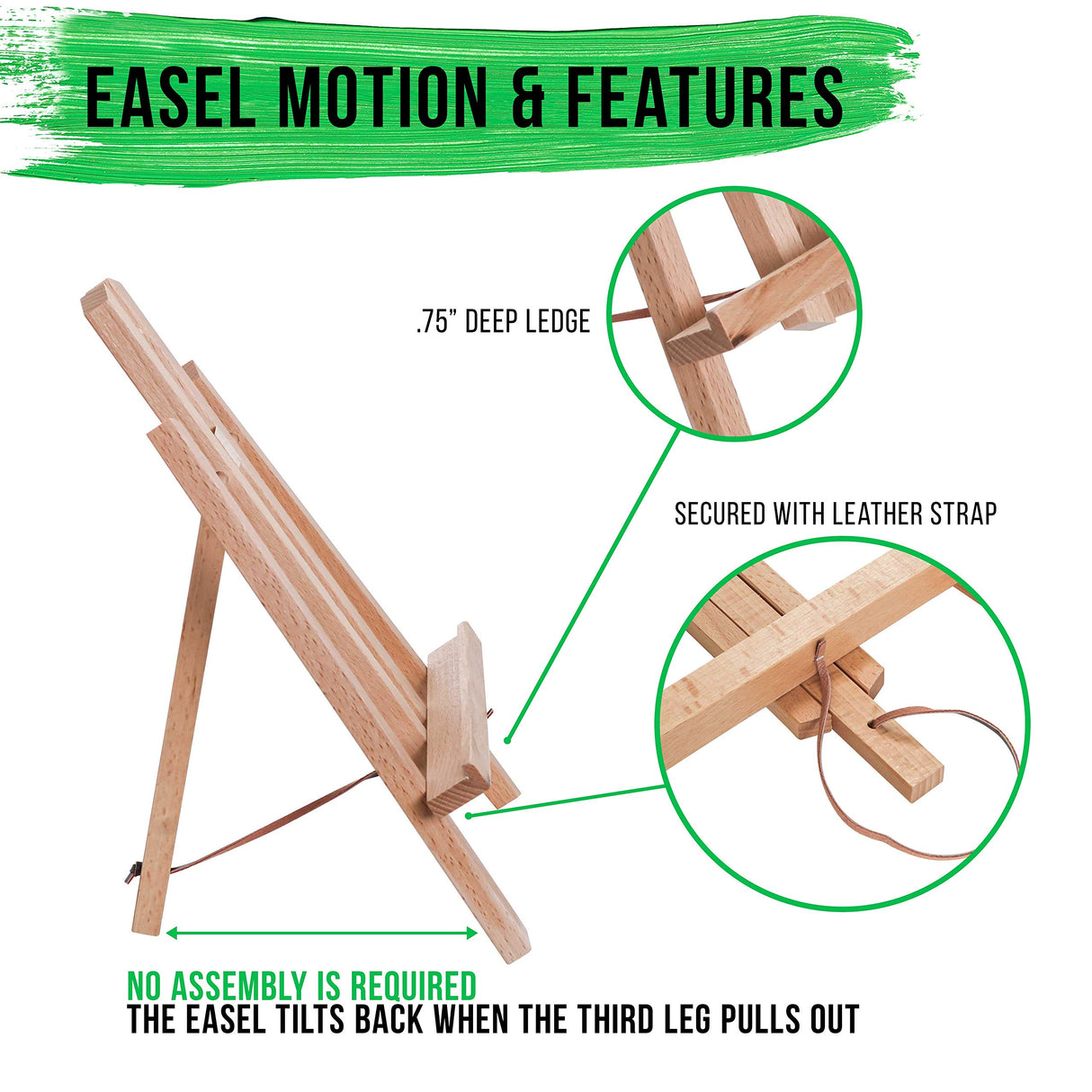 U.S. Art Supply 11" Small Tabletop Display Stand A-Frame Artist Easel - Beechwood Tripod, Painting Party Easel, Kids Students Classroom Table School US Art Supply