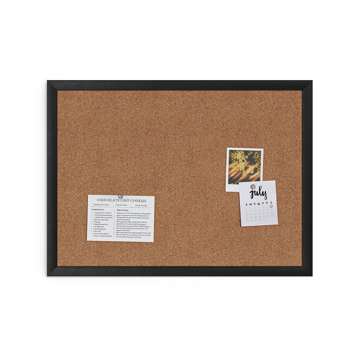 U Brands Cork Bulletin Board, 17" x 23", Black Wood Frame (026U00-01) U Brands