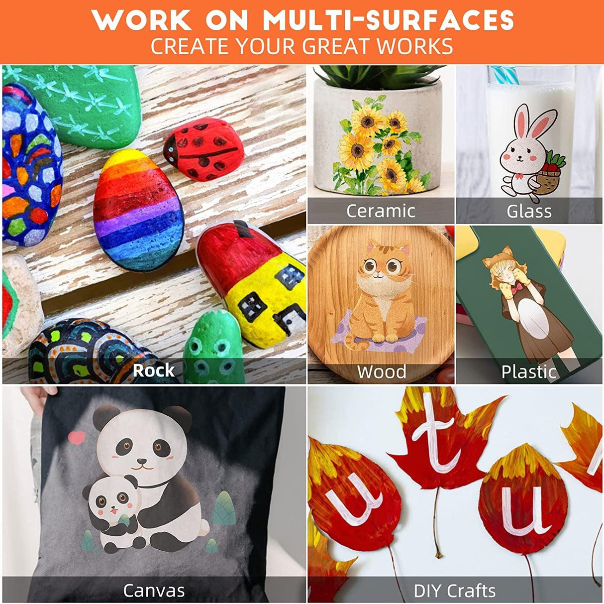 Acrylic Paint Pens Markers -12 Color Waterproof Paint Pens for Rock Painting,Graffiti WoodArtSupply