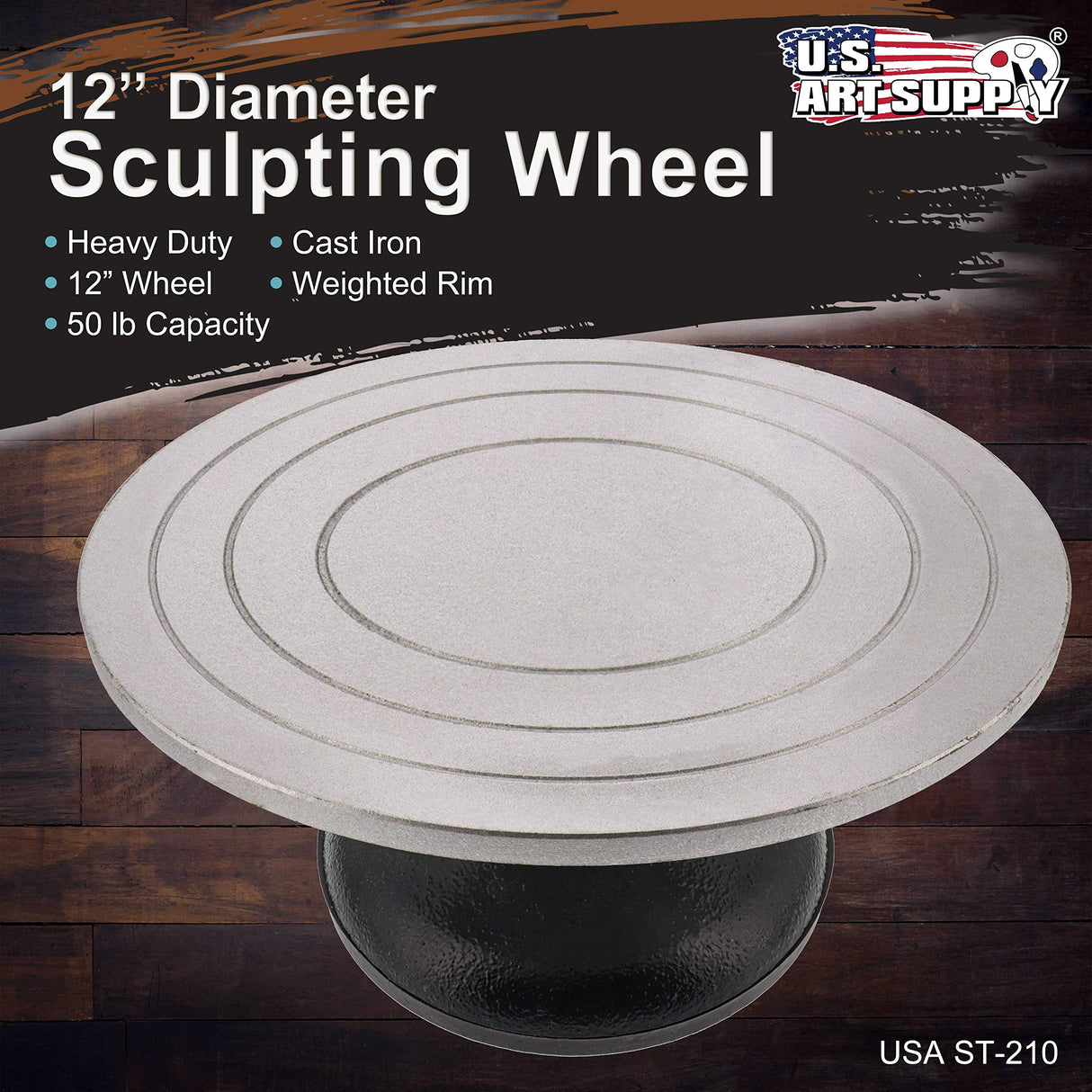 US Art Supply Large 12" Diameter Sculpting Wheel- Heavy Duty All Metal Construction & Turntable with Ball Bearings US Art Supply