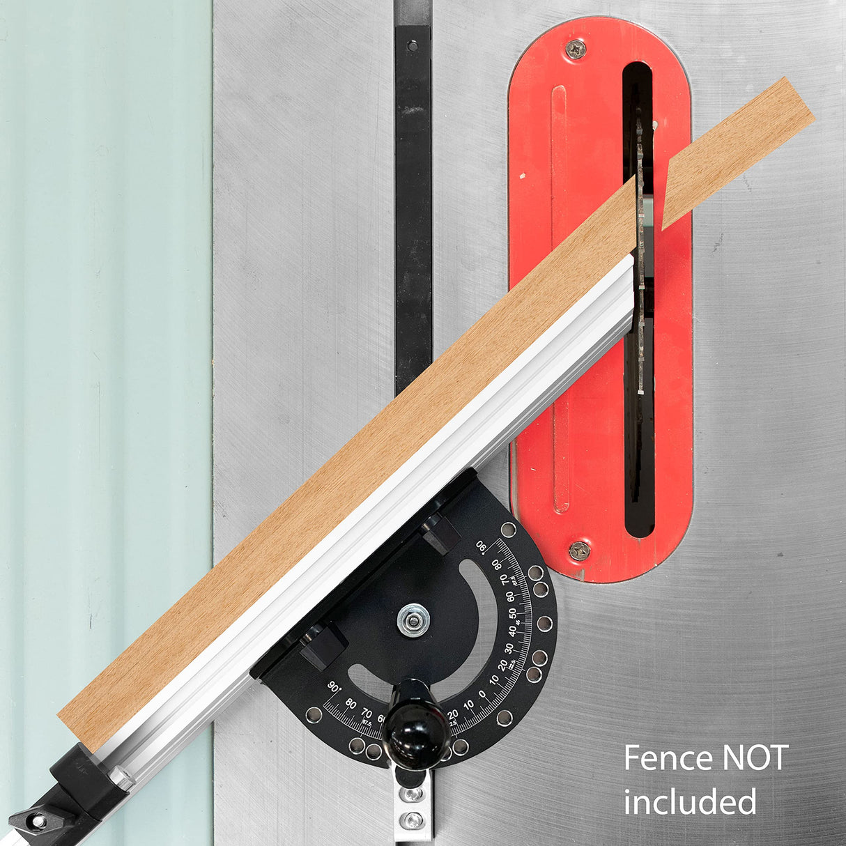 Fulton Precision Miter Gauge with a Standard Slot (3/4” x 3/8”) Steel Bar with Adjustable Spring Loaded Plungers and Removable Retaining Disc Fulton