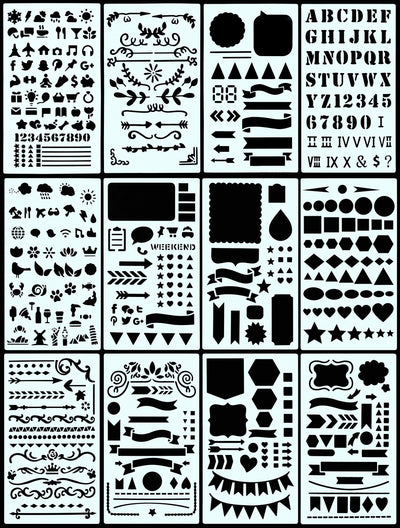 Dotted Journal Stencil Set (Over 300 designs that are great for bullet journaling, planners, and notebooks) (English, Telugu and German Edition)