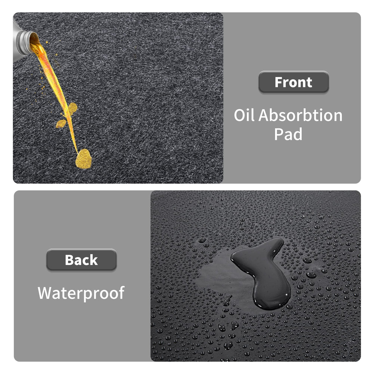 HOMBYS Extra Large Garage Floor Mats for Under Car, Dark Grey Garage Flooring Rug, Motorcycle Oil Spill Mat, Absorbent Oil Garage Parking Mat HOMBYS