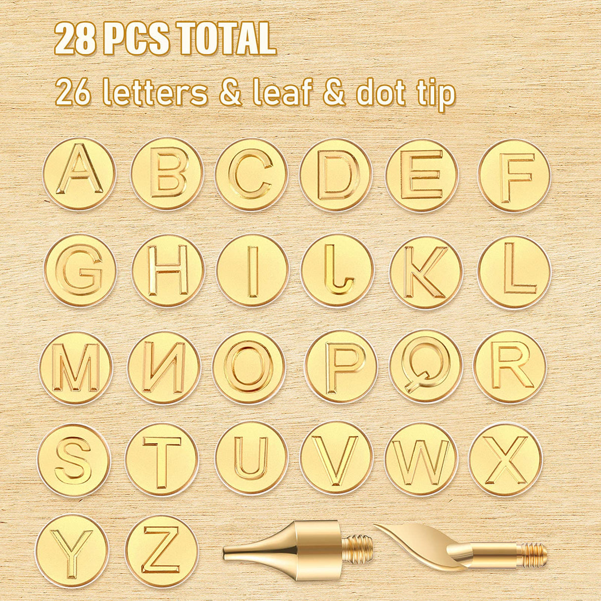 28 Pieces Wood Burning Tip Letter Wood Burning Tool Lowercase Alphabet Branding and Personalization Set for Wood and Other Surface by Wooden Letter Honoson