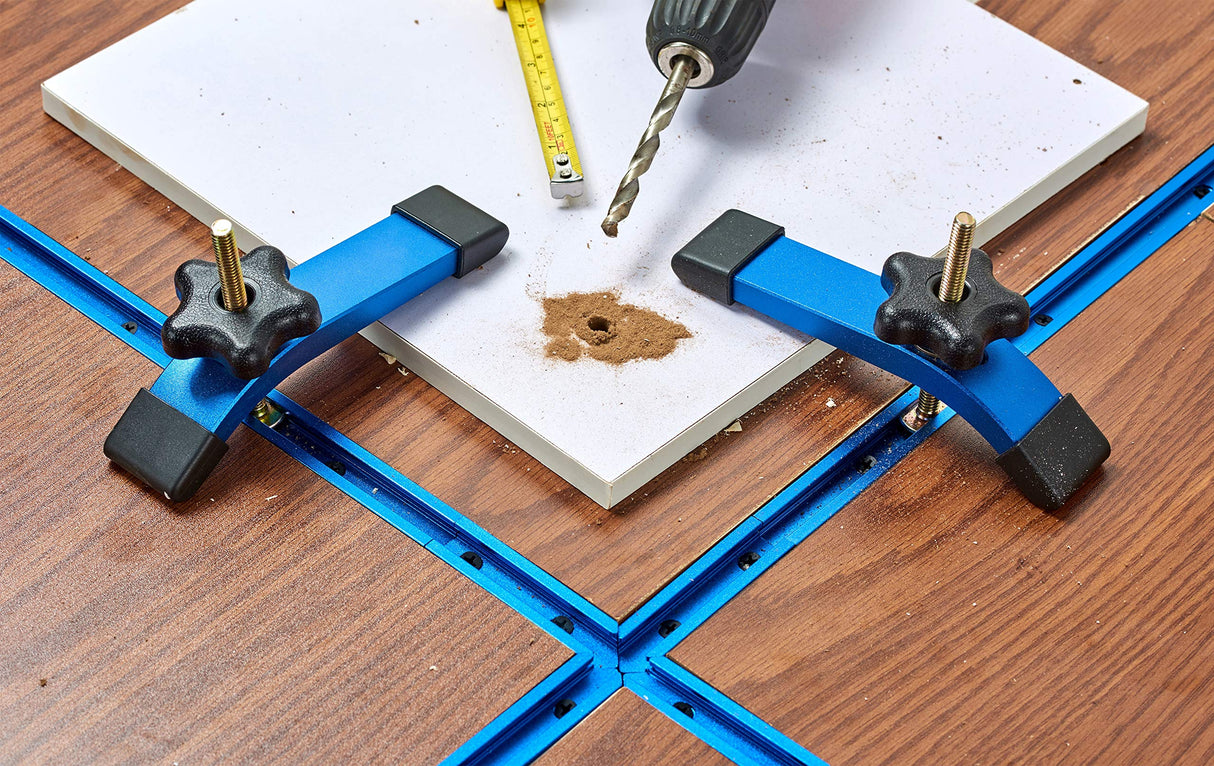 HOTTARGET Aluminum T-track Hold Down Clamps,6-3/8"L x 1-1/4"Width-Woodworking and Clamps - High Strength Aluminum Alloy 6063 - Fine Sandblast HOTTARGET