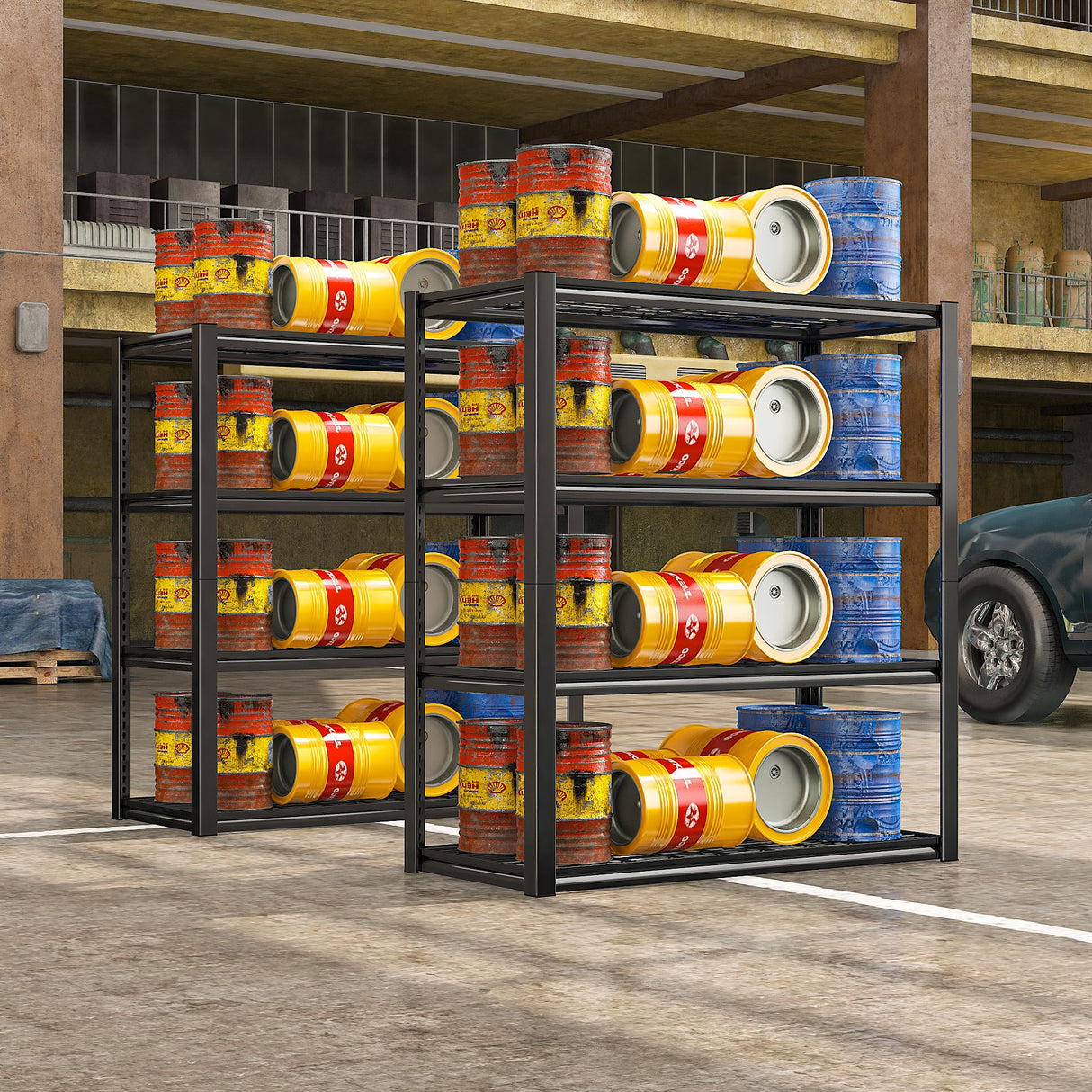 REIBII Garage Shelving Heavy Duty 2200LBS Garage Storage Shelves Adjustable Metal Shelving for Garage Storage Shelving Heavy Duty Shelving Unit REIBII