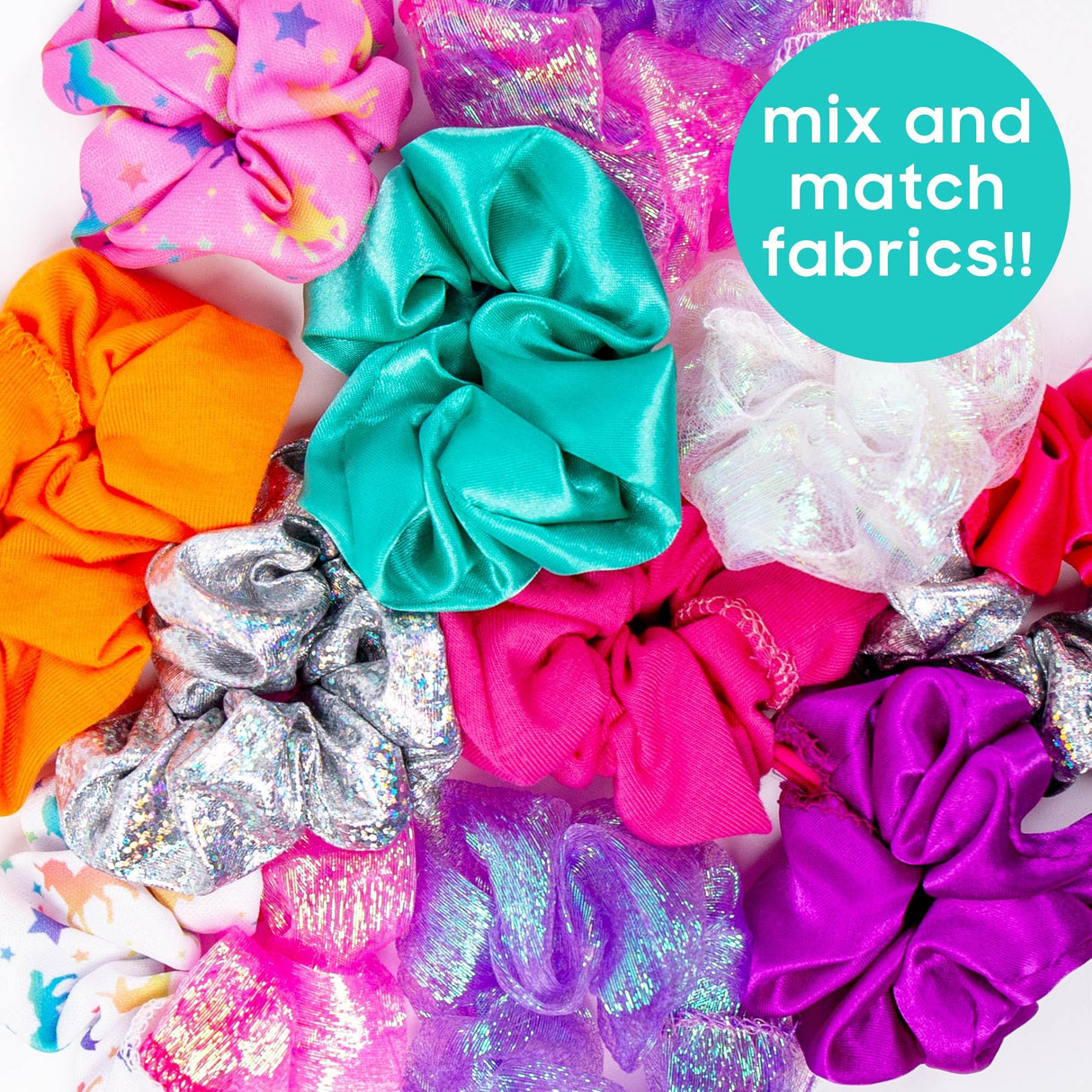 Just My Style D.I.Y. Scrunchie Maker by Horizon Group USA, Design Your Own Colorful Satin Scrunchies Hair Bands, Easy-to-Use Tool & Gemstones Just My Style