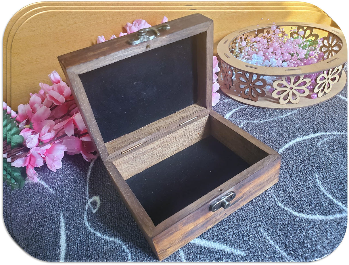 JB&C Premium Tree of Life Engraved Wooden Decorative Box, Jewelry Box for Keepsake, Trinket Box (5.75 x 4.75 x 2.5) JB&C Premium