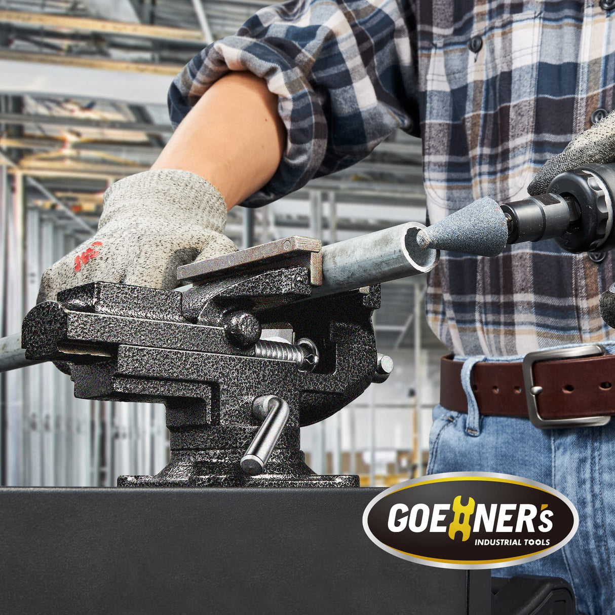 Table Vise or Bench Vise Universal, 360° Swivel Clamp-On Vise Portable Home Vice 3.2'' for Woodworking, Cutting Conduit, Drilling, Metalworking STEINBRÜCKE