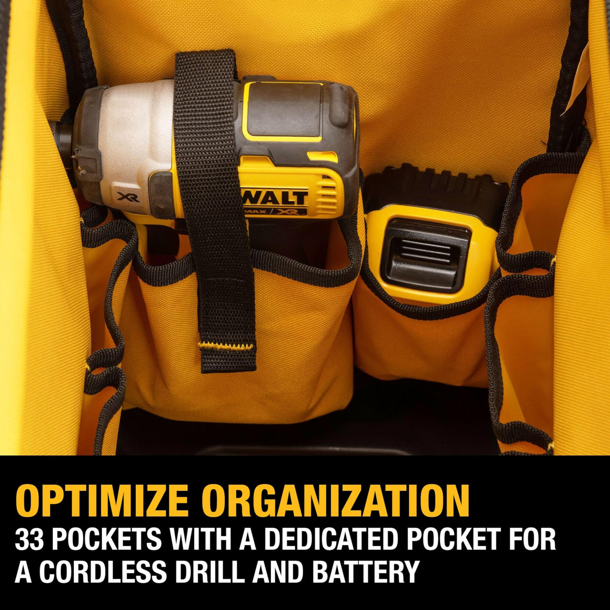 DEWALT Tool Bag, Water Resistant, Hard Bottom, 20-inch, Professional Tool Tote with Organization (DWST560104) DEWALT