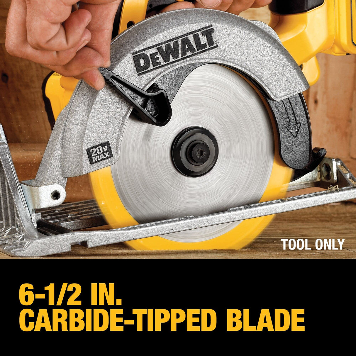 DEWALT 20V MAX Circular Saw, 6-1/2-Inch Blade, 460 MWO Engine, 0-50 Degree Bevel Capability, Bare Tool Only (DCS391B) DEWALT