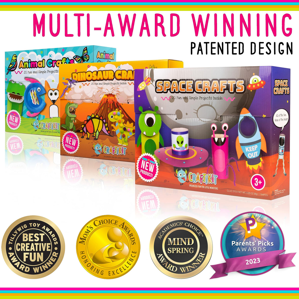 Craftikit ® Space Arts and Crafts for Kids - 20 Simple All-Inclusive Fun Toddler Craft Kit for Kids - Organized Crafts for Toddlers Ages 3-10 - Craftikit