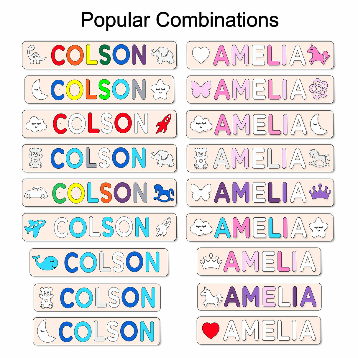 Personalized Wood Name Puzzle Montessori Toys Nursery Decor Customized Puzzle Educational Toys Sensory Toys 1st birthday Girl Gifts Custom Name Generic